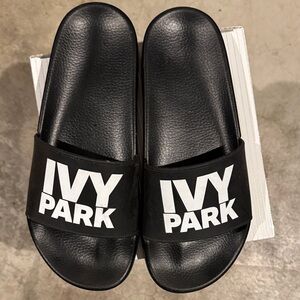 IVY PARK Black Slide Sandals